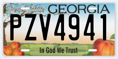 GA license plate PZV4941