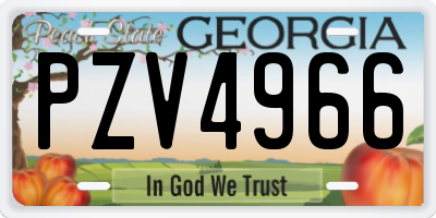 GA license plate PZV4966