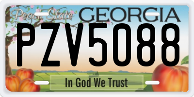 GA license plate PZV5088