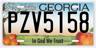 GA license plate PZV5158