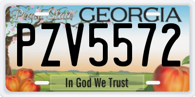 GA license plate PZV5572