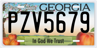 GA license plate PZV5679