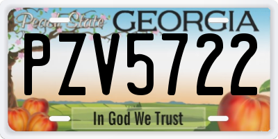 GA license plate PZV5722