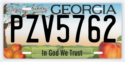 GA license plate PZV5762