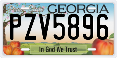 GA license plate PZV5896