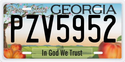 GA license plate PZV5952