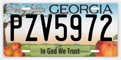 GA license plate PZV5972