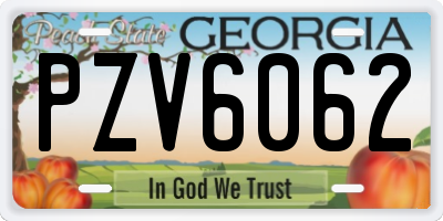 GA license plate PZV6062