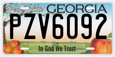 GA license plate PZV6092
