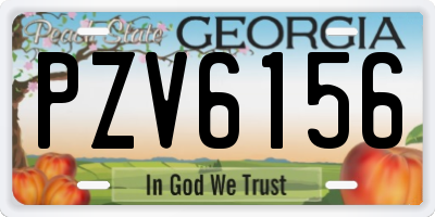 GA license plate PZV6156