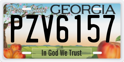 GA license plate PZV6157