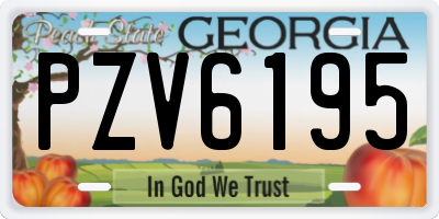 GA license plate PZV6195