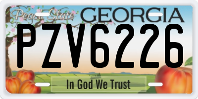 GA license plate PZV6226