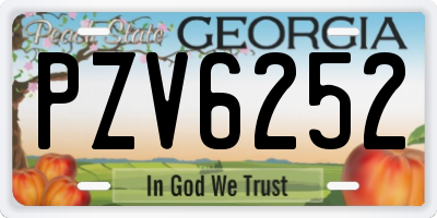 GA license plate PZV6252