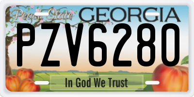 GA license plate PZV6280