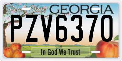 GA license plate PZV6370