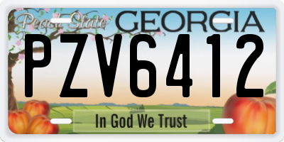 GA license plate PZV6412