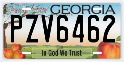 GA license plate PZV6462