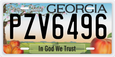 GA license plate PZV6496
