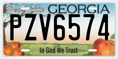 GA license plate PZV6574