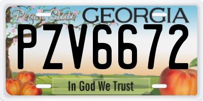 GA license plate PZV6672