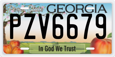 GA license plate PZV6679