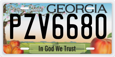 GA license plate PZV6680
