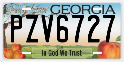 GA license plate PZV6727