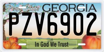 GA license plate PZV6902