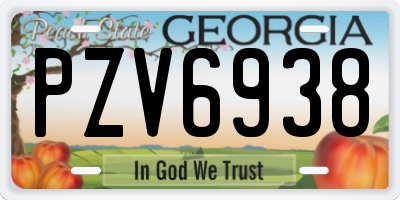GA license plate PZV6938