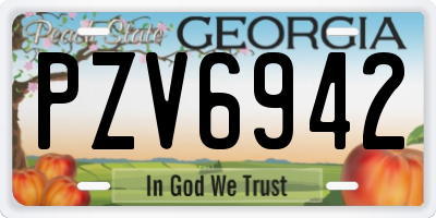 GA license plate PZV6942