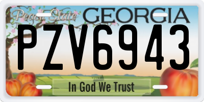 GA license plate PZV6943