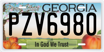 GA license plate PZV6980