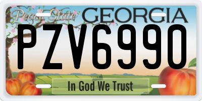 GA license plate PZV6990