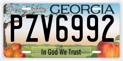 GA license plate PZV6992