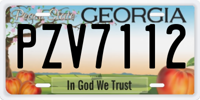 GA license plate PZV7112
