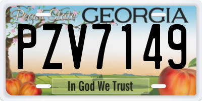 GA license plate PZV7149