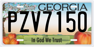 GA license plate PZV7150