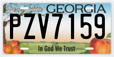 GA license plate PZV7159