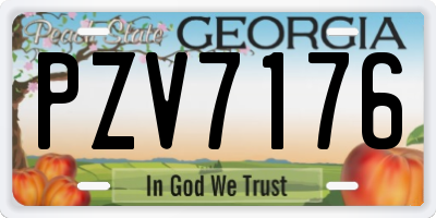 GA license plate PZV7176