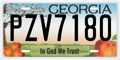 GA license plate PZV7180