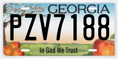 GA license plate PZV7188