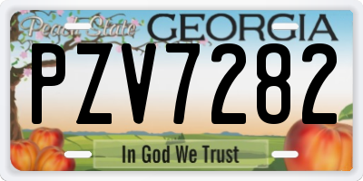 GA license plate PZV7282