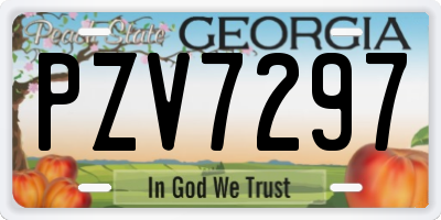 GA license plate PZV7297