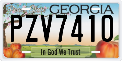 GA license plate PZV7410