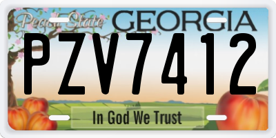 GA license plate PZV7412