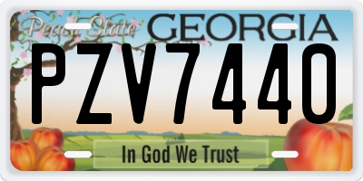 GA license plate PZV7440