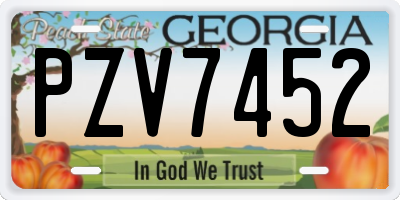 GA license plate PZV7452