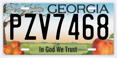 GA license plate PZV7468