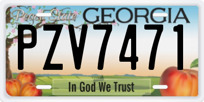 GA license plate PZV7471